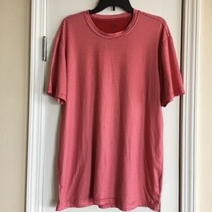 Cool Men’s Striped Short Sleeves Shirt- Red,SZ L